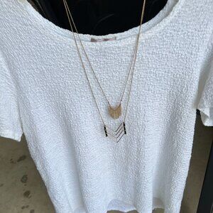 Claire's 30" Double Necklace Design - Gold with Gold/Black Pendant